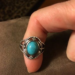 .925 Sterling Silver Turquoise Ring